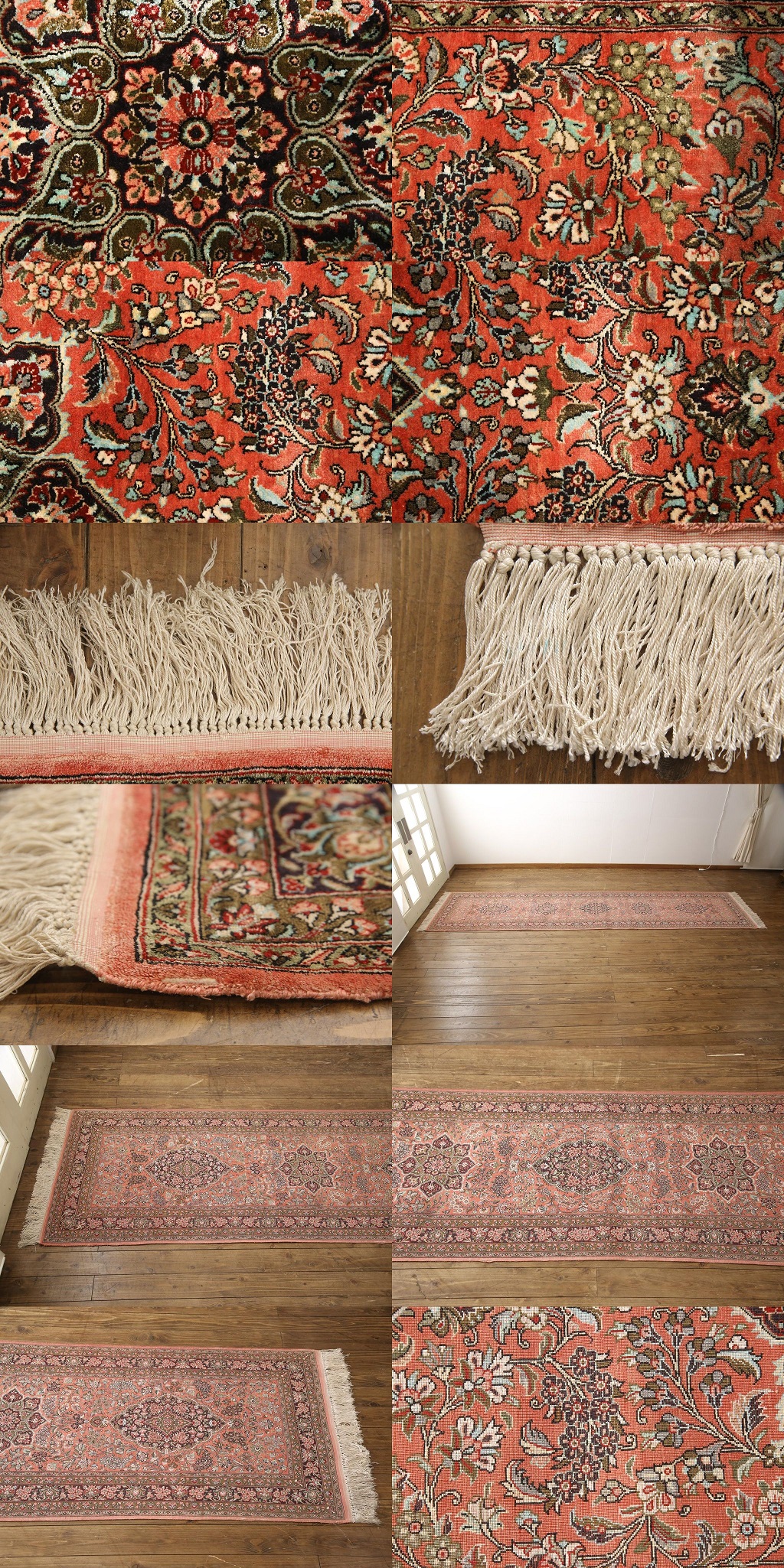 R-056668 珍しい長尺物 ビンテージ 細やかな文様が見事なペルシャ絨毯